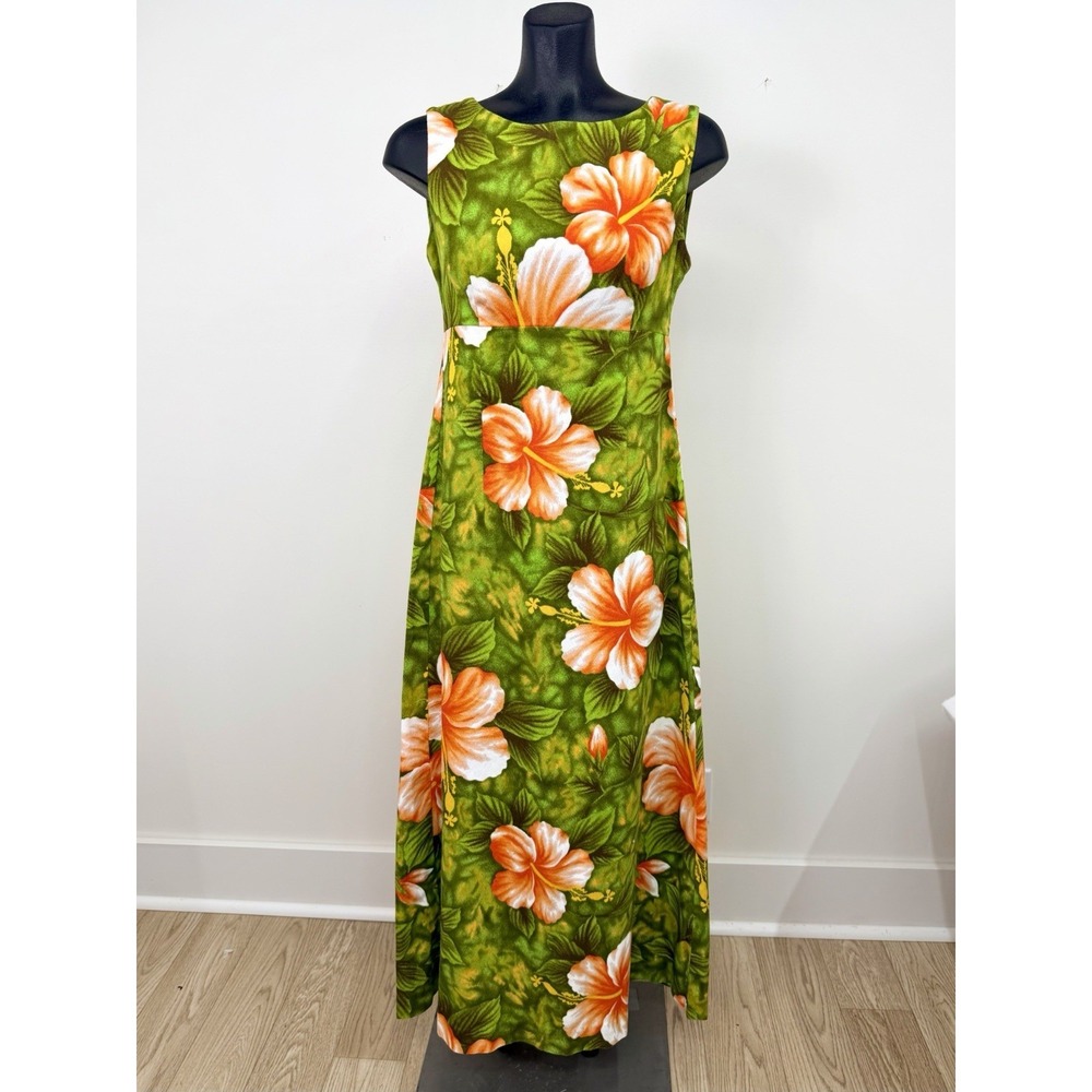 Vintage UI MAIKAI Womens Psychedelic Boho Flower Hawaiian Dress Aloha Top Hippie